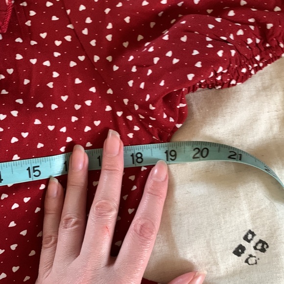 Shein burgundy white heart print dress L - Picture 13 of 14